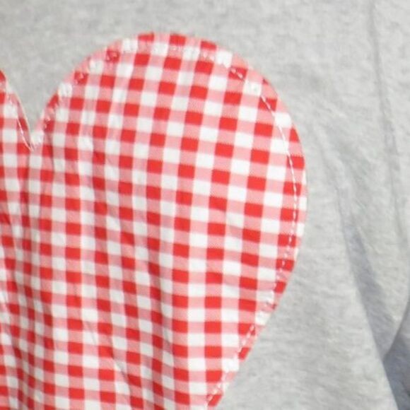 Grayson Threads Women's Gingham Heart Applique Fleece Sweatshirt XXL 18 - Picture 7 of 7